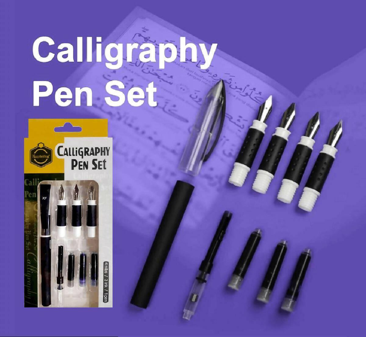 Keep Smiling Calligraphy Pen Set Calligraphy With 1pc Pen Holder & 4pcs Pen Nibs With 3pcs Inks - ValueBox