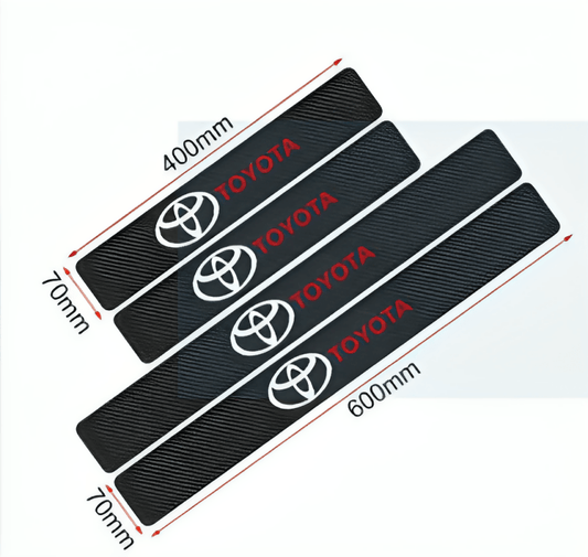 Car-Styling 4Pcs Car Door Carbon Fiber Scuff Plate Stickers for Toyota Accessories - ValueBox