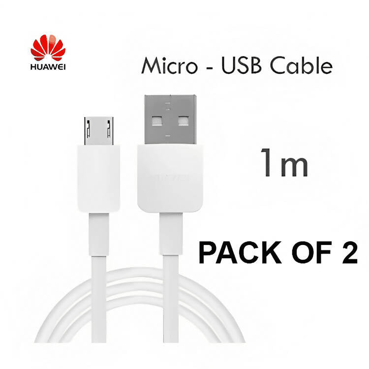 Huawei Orignal Fast Micro USB Data Cable Pack of 2 Connector Data Cable Support 5V/9V = 2A Quick Travel Charging