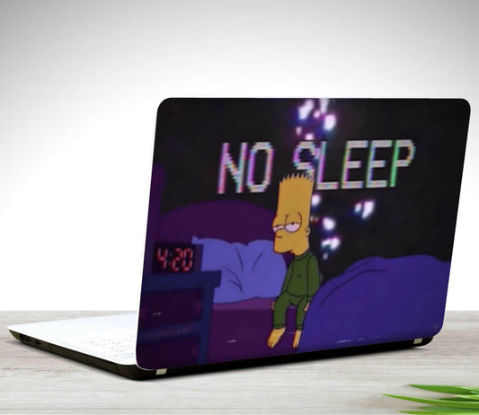 Aesthetic No Sleep Bart Simpsons Laptop Back Skin - ValueBox