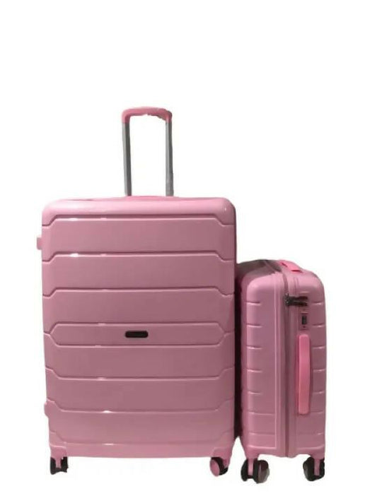 pp set of 2 luggage and travel suitcase bag large and handcarry size unbreakable for flights