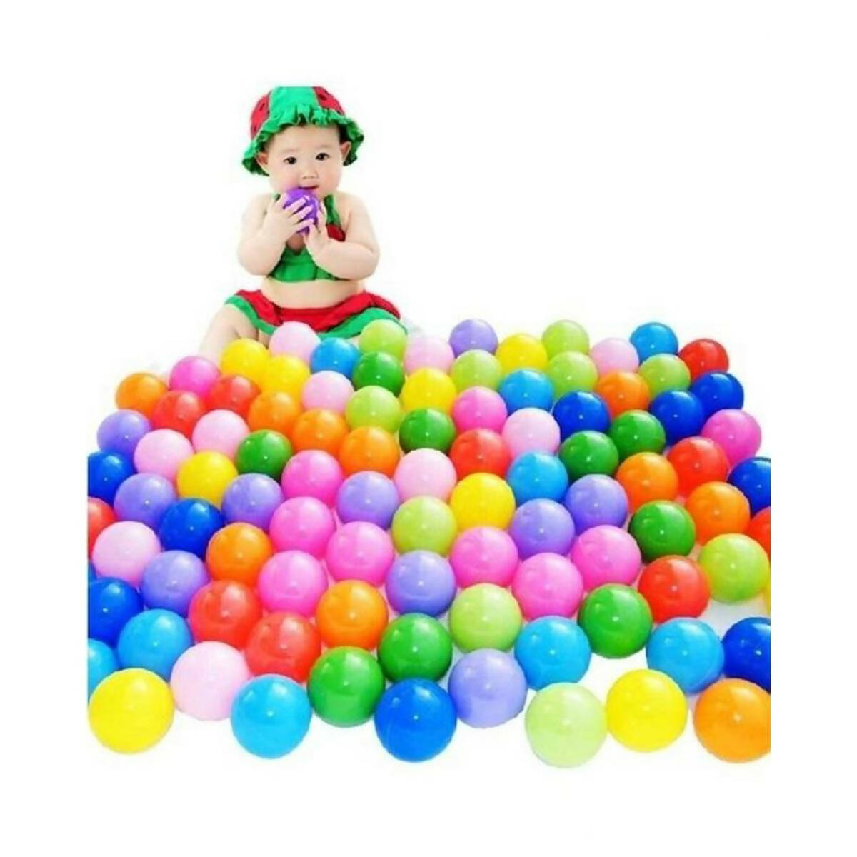 Pack of 100 - Soft Plastic Tent Balls Set For Kids - Multicolor