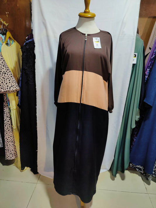 front full zip pannel abaya - ValueBox