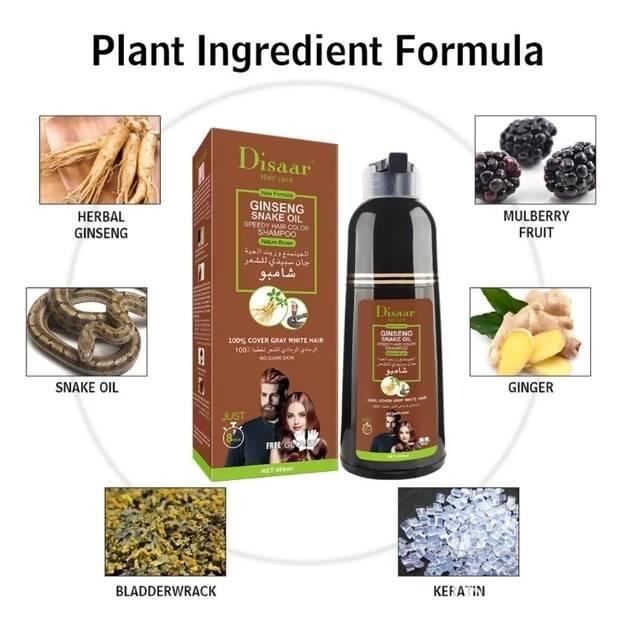 Disaar Ginseng snake oil nature brown hair color shampoo - ValueBox