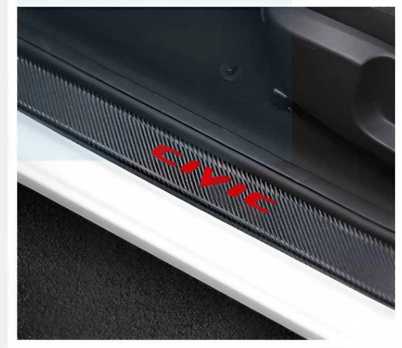 Car Styling 4PCS Carbon Fiber Car Door waterproof Protect Sill Plate Stickers For Honda Civic decoration Accessories - ValueBox