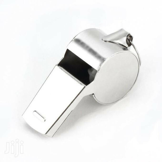 Silver Metal Whistle With Lanyard Pea-Less Safety Whistle Football Soccer Referee Sporting Goods