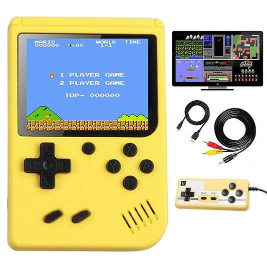 SUP Game Box Plus Rechargeable Battery Portable Game Console Support TV Connection & 2 Players Toy for Kids - Yellow - ValueBox