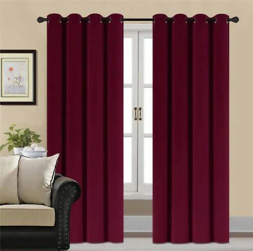 Plain velvet curtains 1 piece - ValueBox