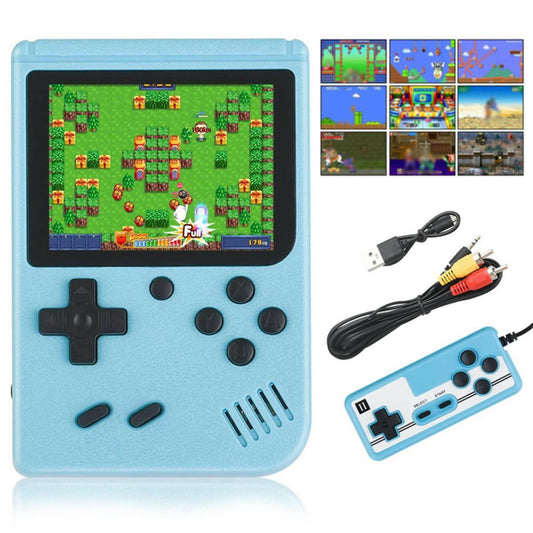 SUP Game Box Plus Rechargeable Battery Portable Game Console Support TV Connection & 2 Players Toy for Kids - Blue - ValueBox