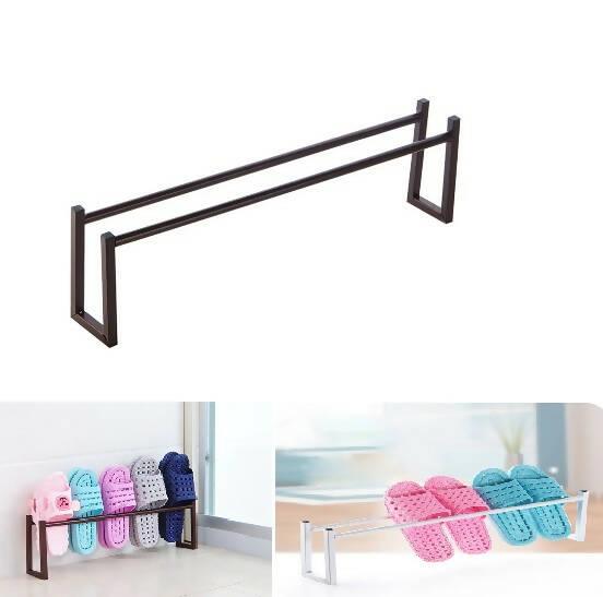 Iron Shoes Drain Rack Organizer Storage Holder Shoe Slipper Rack for Household Bathroom Living Room - ValueBox