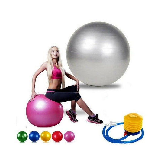 Exercise Fitness Anti-Burst Yoga Ball with Pump 65cm - ValueBox