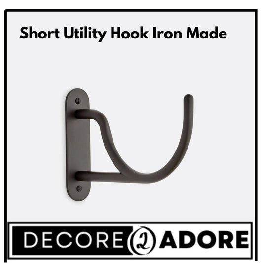 Decore To Adore Customize One Piece Customize, Short Utility Hook Iron Made, Metal Wall Rack With Hooks Modern Hanger, Wall Hook, Black Wall Hooks - ValueBox
