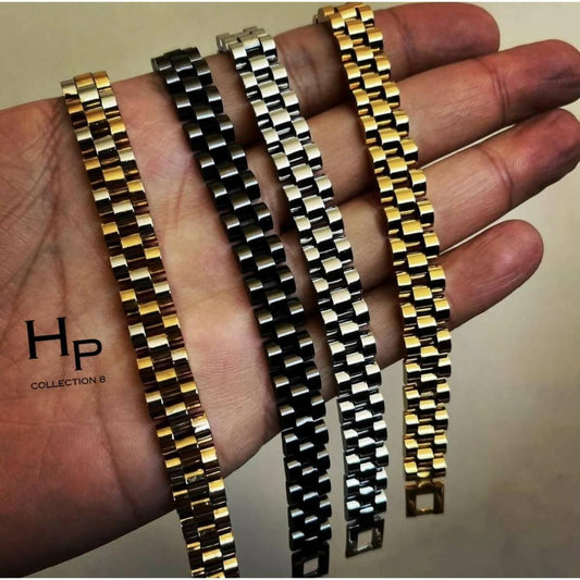 Black/Gold/Silver/Gold-Silver 4 Bracelet In Stainless Steel Heavy Wait Hand Chain For Men/Woman Boy/Girl Gift - ValueBox