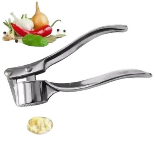 Stainess Steel Garlic Press Crusher Squeezer Masher Kitchen Mincer Tool Hand Presser Grinder Export Quality - ValueBox