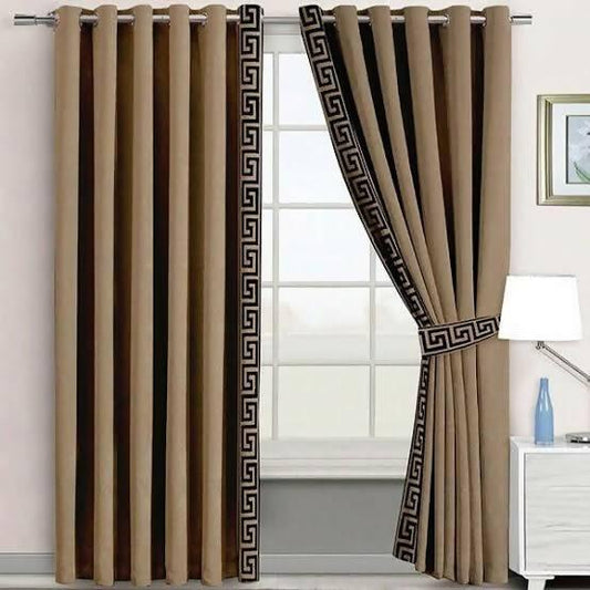 Velvet embroidery curtain Pack of 2