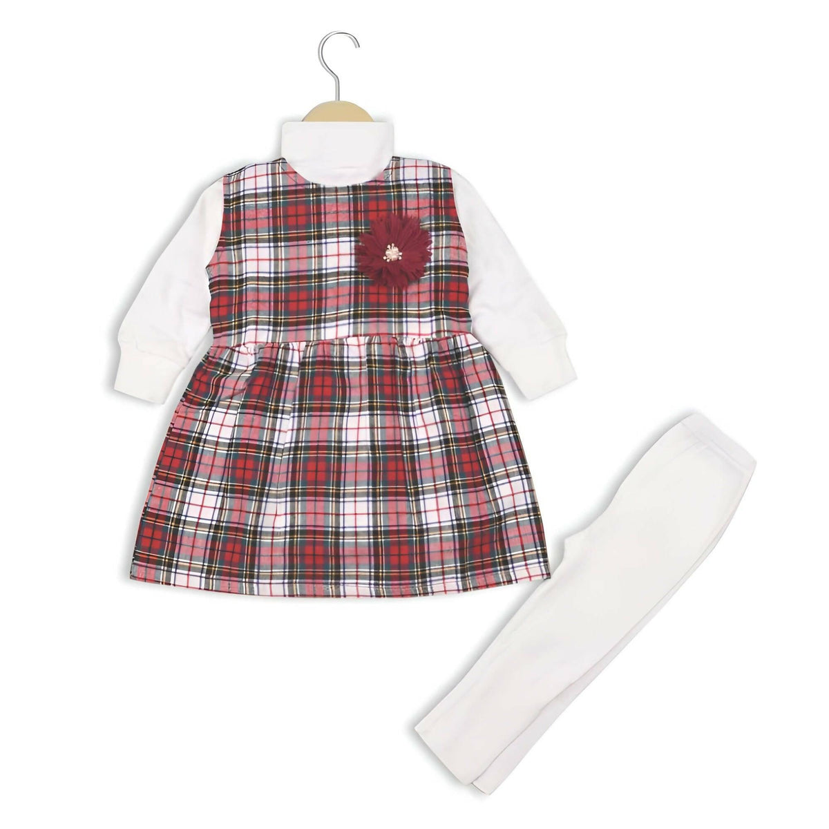 Red Woolen Girl's 2 Pc Suit - ValueBox