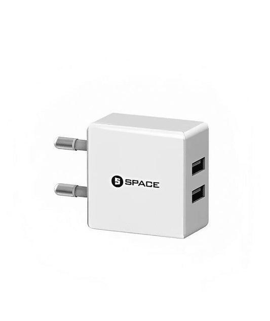 Dual Port USB Wall Charger WC-101 2.4A Smart Auto-ID with MicroUSB Cable