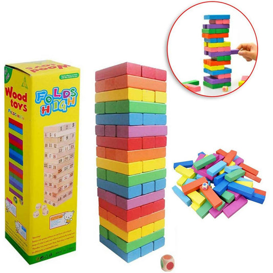 Jenga Wooden multicolor Stacking Tower Board Game for Kids & Adults