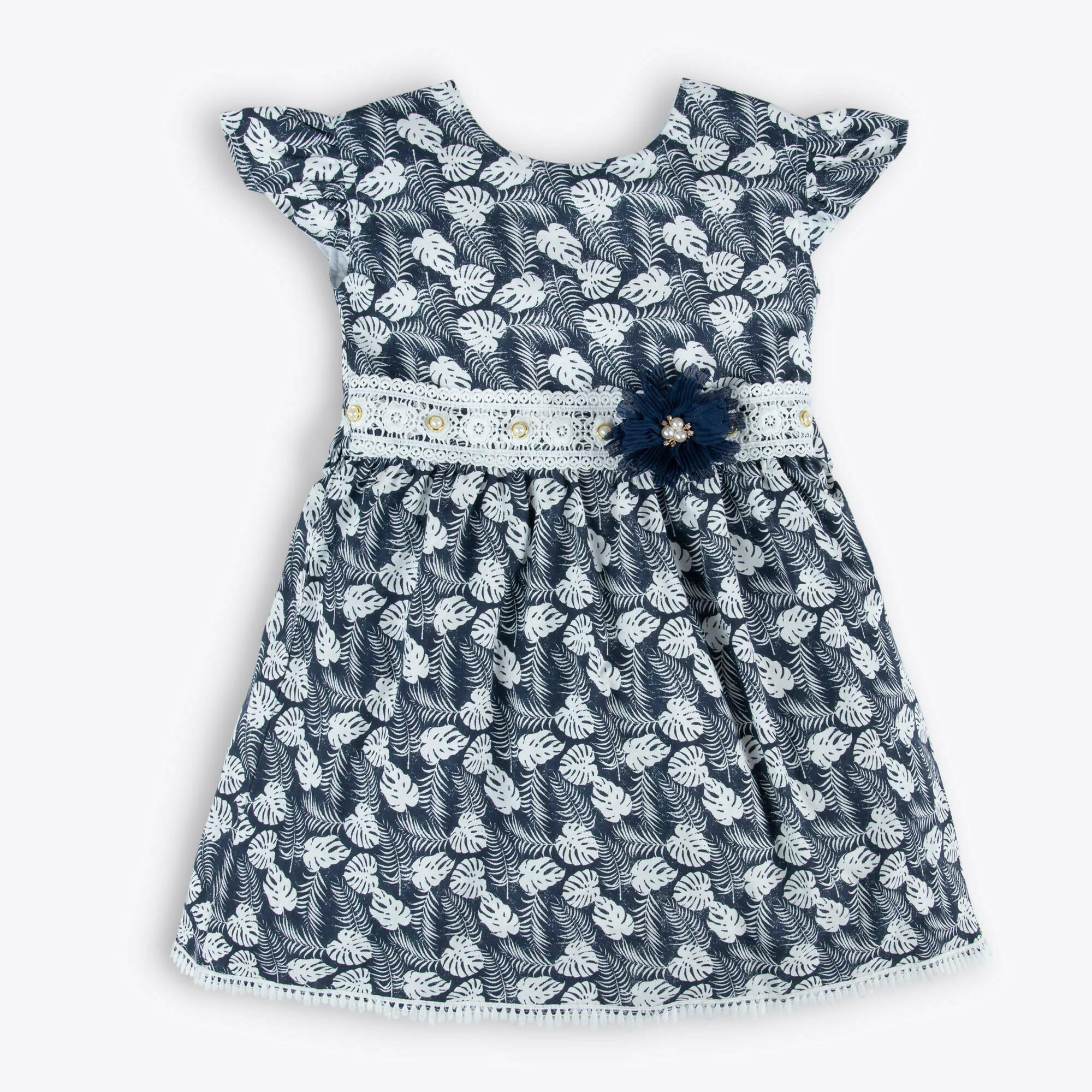 Navy Leaf Frock - ValueBox