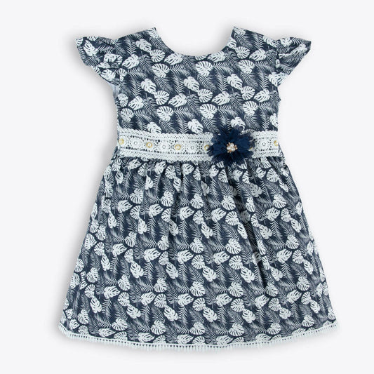 Navy Leaf Frock