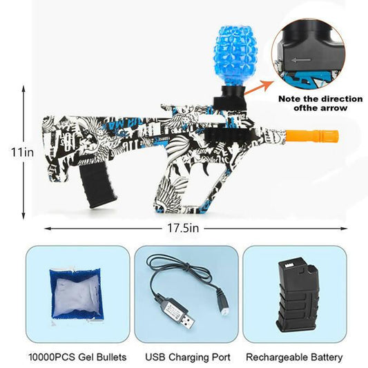 Mini AUG Gel Blaster Rechargeable Electric Machine Toygun With 10000 Pcs Gel Balls