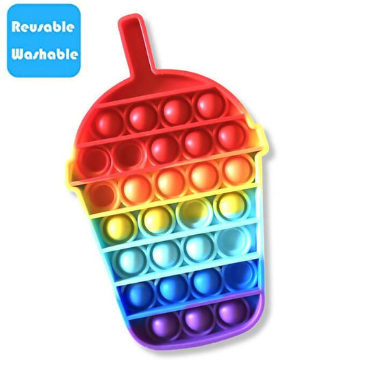 Planet X - New Rainbow Juice Cup Pop It - A Push Pop Bubble Fidget Spinner Game