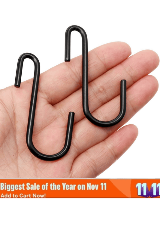 15 pcs Heavy Duty Metal S Hooks Black S Shaped Hooks Hanging - ValueBox