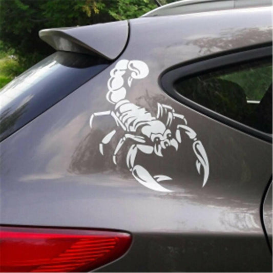 (White) Big Scorpion Sticker for Car Bonnet