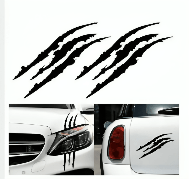 5 Pieces Car Sticker Decal Decoration SCRATCH LINE Sticker Monster Eye Car Decal Waterproof Self-Adhesive Vinyl Car Decal Sticker Rear View Mirror Sticker for Car Laptop Window (Black) - ValueBox