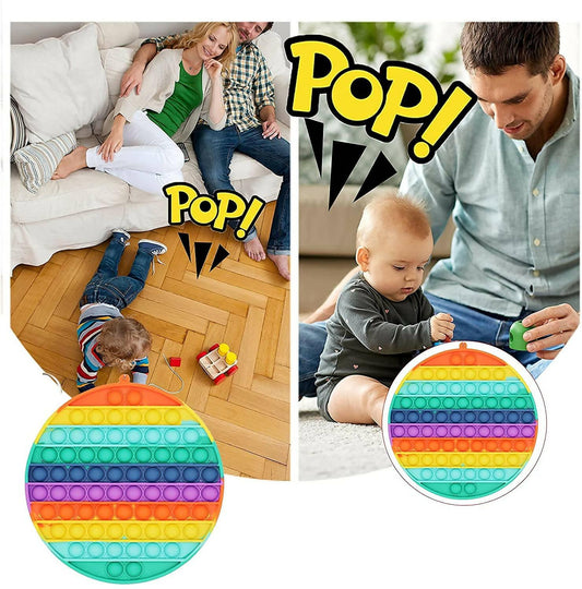 Big Size Push Pop-It Bubble Fidget Pop It Silicone Toy - 20 cm - Rainbow Circle