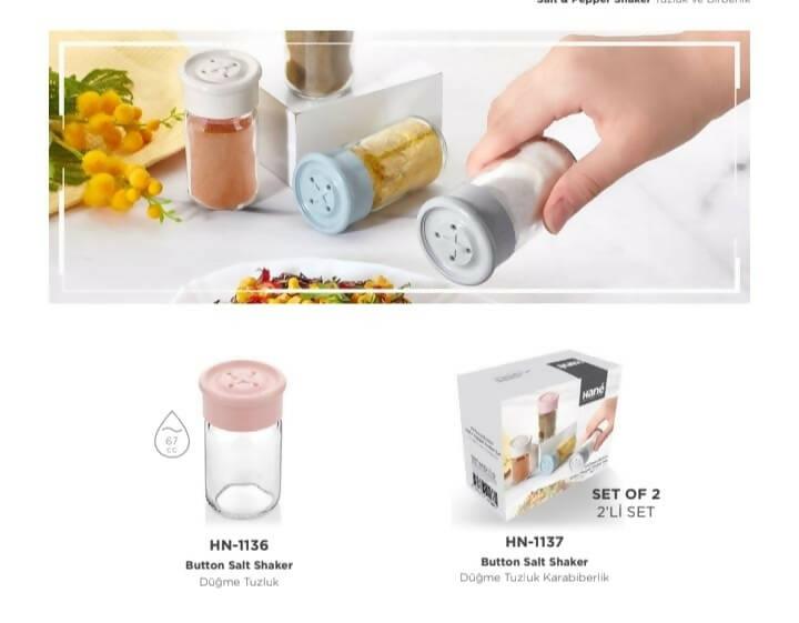 2 Pcs Smart Glass Salt Shakers 70 ml (L1.9xW1.9xH3.2) - ValueBox