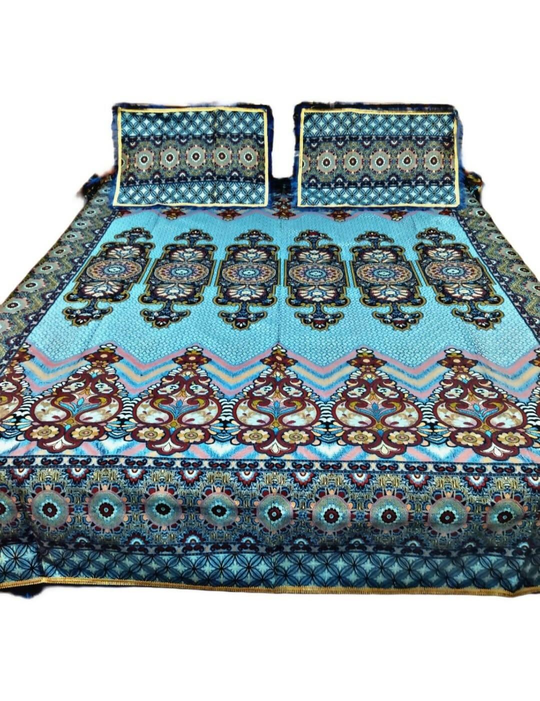 Fancy Double Bedsheet King Size - Fast Colors - 90 × 108inch - ValueBox