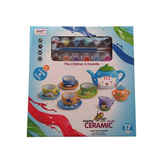 Planet X - Tea Time Fun - Paint Your Own Ceramic Tea Set for Kids - ValueBox