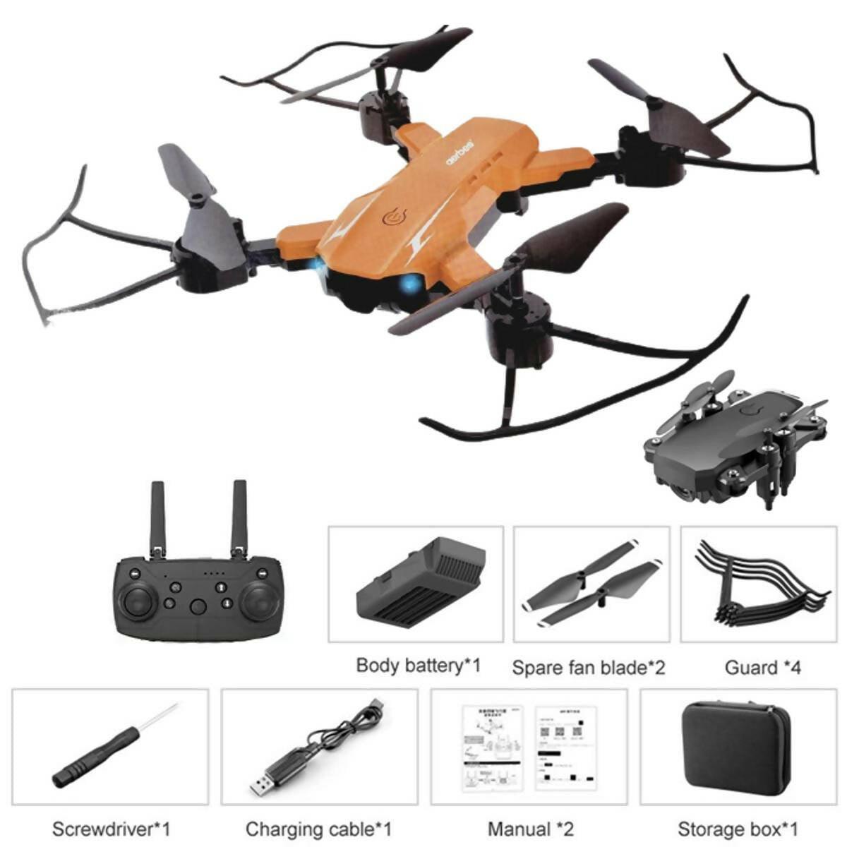 Remote Control 4-axis Structure Drone LED lighting - GPS Headless mode - Without Camera - Orange - ValueBox