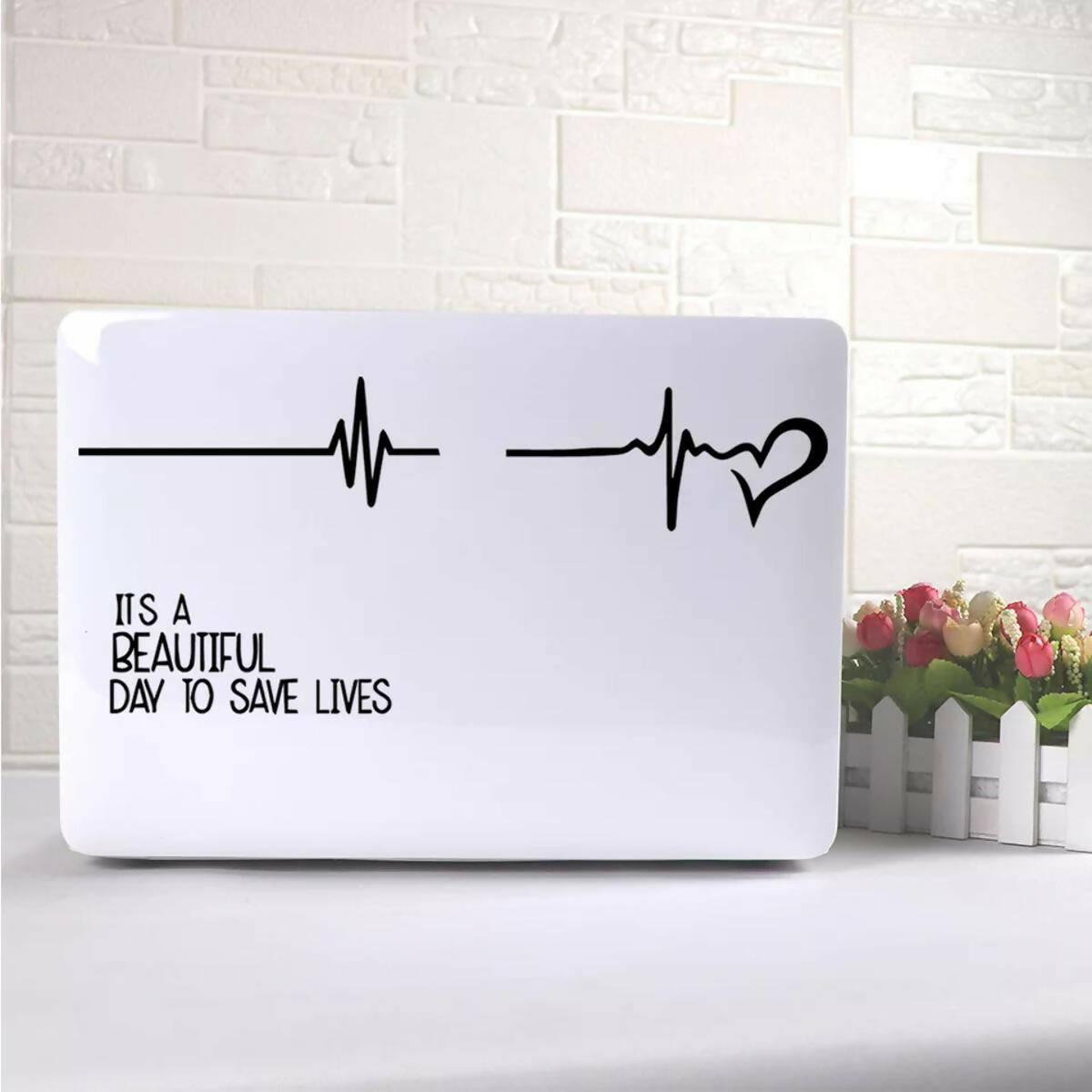 Save Lives Heart Beat Laptop Sticker Decals, Laptop Stickers by Sticker Studio - ValueBox