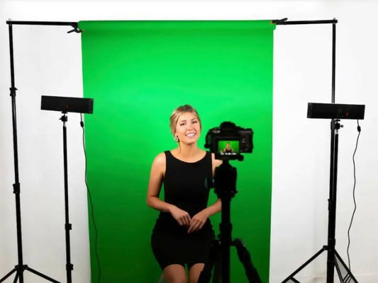 Chromakey Professional Green Screen Studio Backdrop Ultra Key Green Chroma key Video Removing Backdrop with Adhesive Wall Clips no need Stand