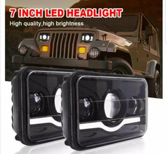 Projector Headlight For Jeeps & Bikes 6x4 Inch 1 Piece