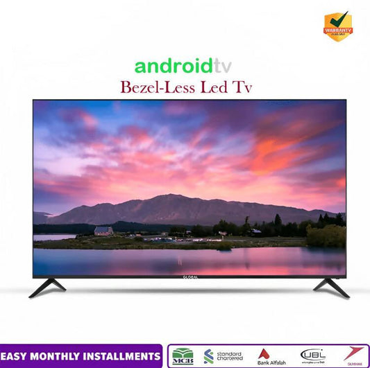 Global 32 Inch Bezel-Less Android LED TV - Smart LED TV - FULL HD - Black