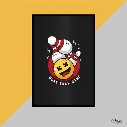 Home & Wall Decor Painting Funny Bowling Strike Emoji | Emoji Wall Art - ValueBox