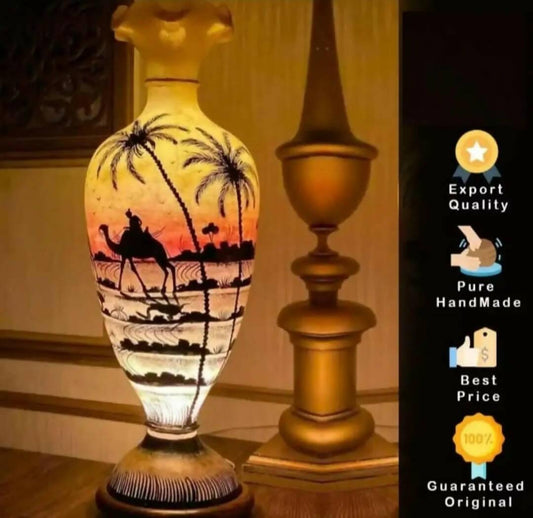 Camel Skin Table Lamp/Vase Handicraft Export Quality Size 45 CM