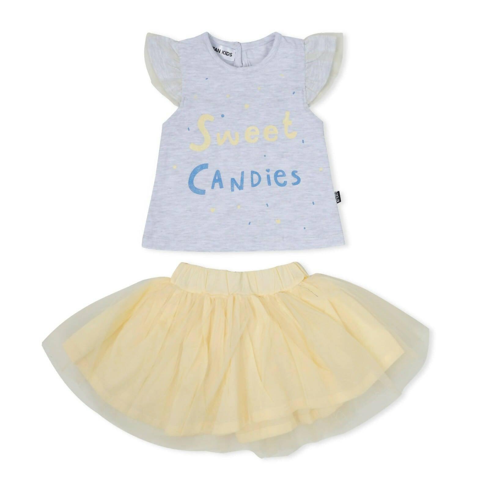 Sweet Candy 2 Piece Shirt & Skirt yellow - ValueBox