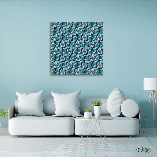 Blue and Grey Abstract Confetti Art (Single Panel) | Abstract Wall Art - ValueBox