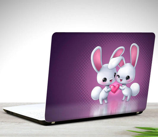 Cute Bunny Love Laptop Back Skin - ValueBox
