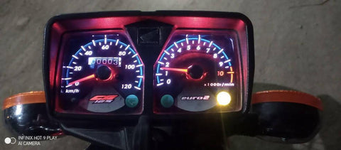 White LED Backlight Glow Meter Speedometer for Honda CG 125 Motorcycle (model euro 2) - ValueBox