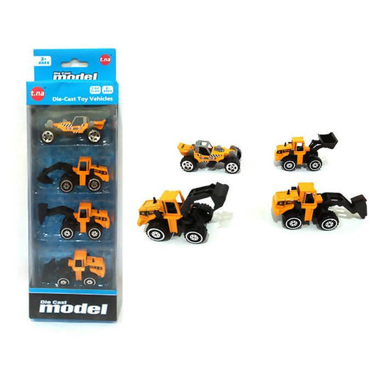 Construction Vehicles Die Cast Cars Set - 4 Pcs - ValueBox