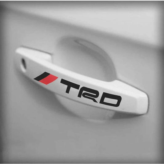 4 Pcs (Black) TRD Car Door Handle Stickers Decals Waterproof. Auto Styling Vinyl Sticker Decoration. - ValueBox