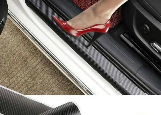 4Pc 3D Carbon Fiber Door Sill Scuff Plate Protect Cover For All Car Sill Plate Stickers 7.5Cm*120CM - ValueBox