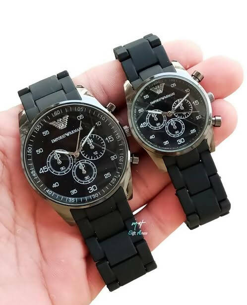100% Imported Premium Quality Black Couple Watch New Design 2023