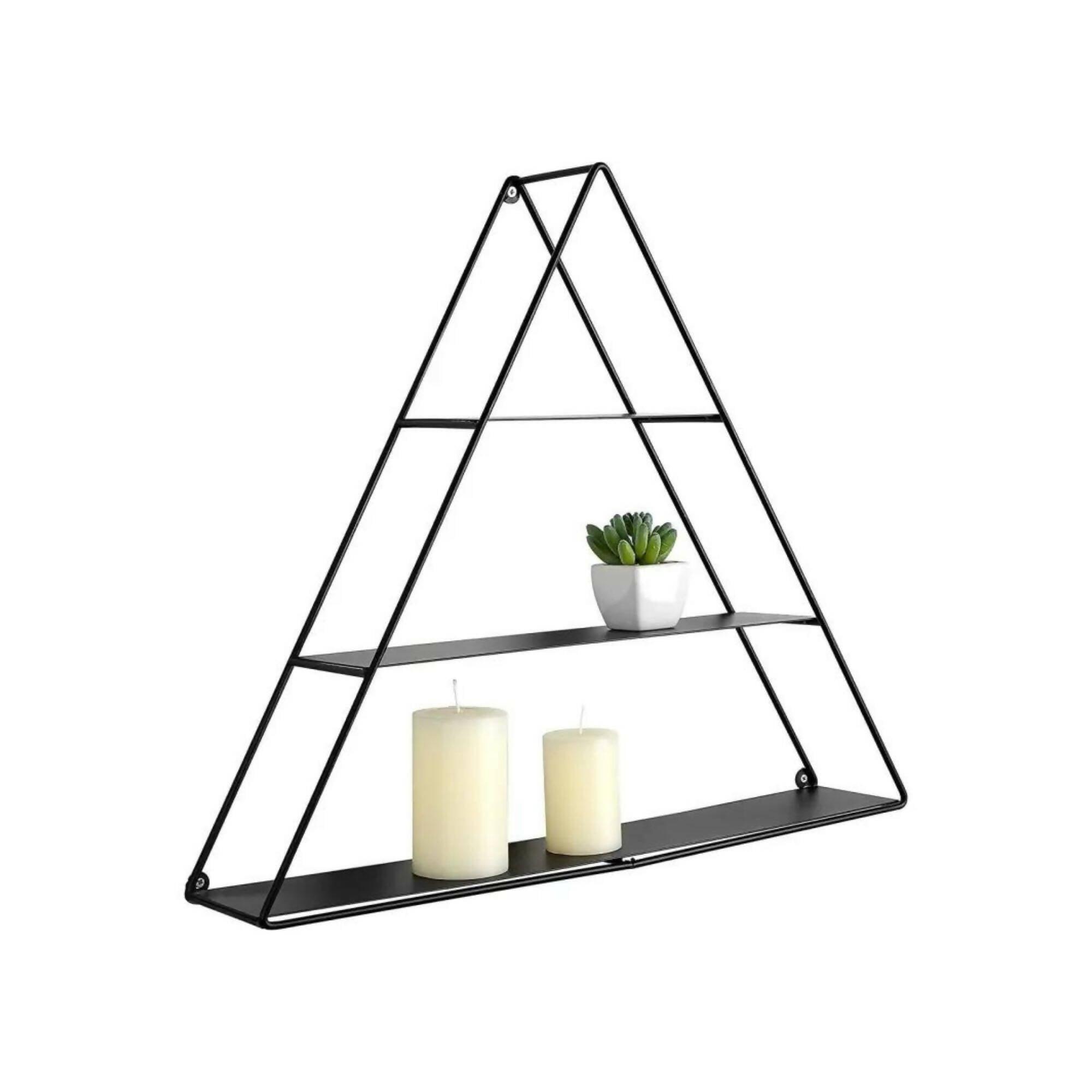 Triangular 3 Tier Decorative Display Shelf for Collectibles and Crystals - ValueBox