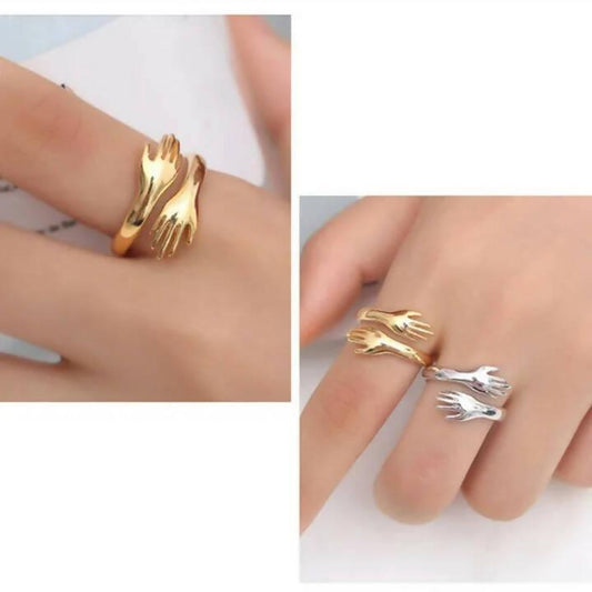 Hug Rings for Girls | Adjustable Love Couple Rings Jewelry | Wrap round Rings